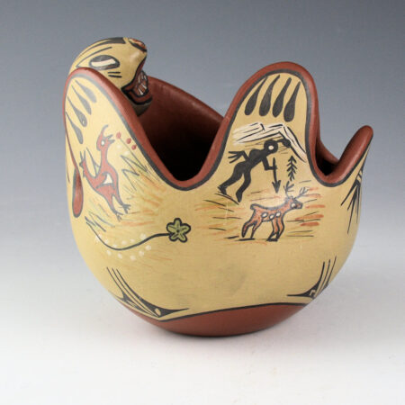 Gutierrez, Margaret & Luther - Polychrome Reclining Otter Bowl (1960's)