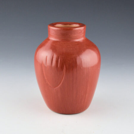 Alternative view of Baca, Alvin -Tall Red Water Jar with Bear Paws