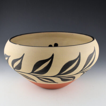 Coriz, Arthur & Hilda  - 12" Wide Open Bowl with Flowers (1996)