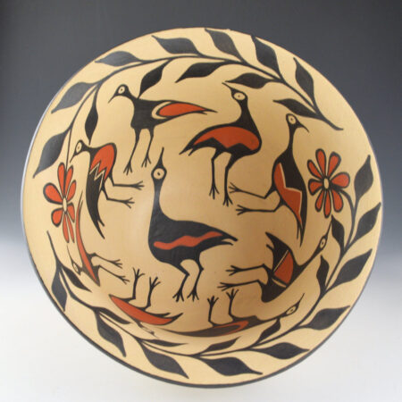 Alternative view of Coriz, Arthur & Hilda  - 11" Wide Tall Jar with Birds and Flowers (1997)