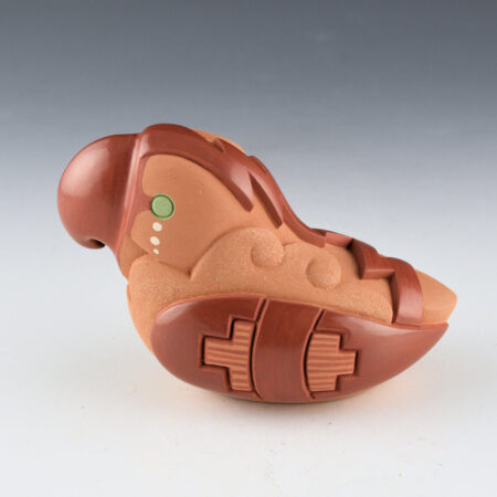 Alternative view of Borts-Medlock, Autumn - Polychrome Clay Parrot with Carved Clouds