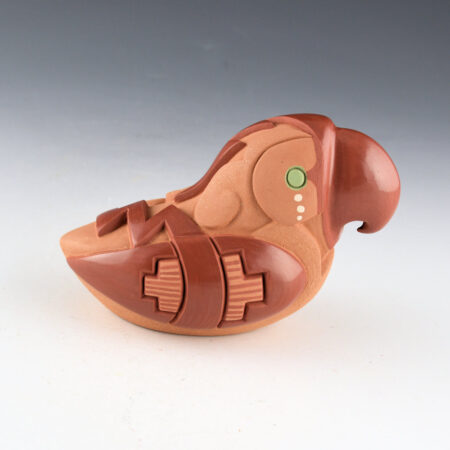 Borts-Medlock, Autumn - Polychrome Clay Parrot with Carved Clouds