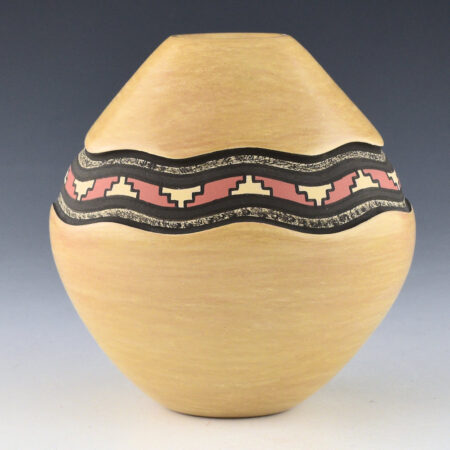 Fragua, BJ - Oval Jar with Polychrome Ribbon Pattern (1990s)