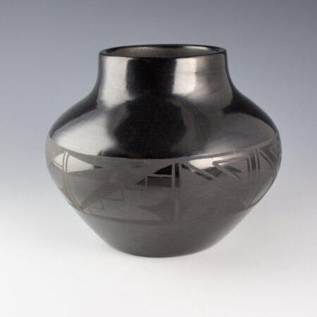 Alternative view of Dunlap, Carmelita - Wide Shoulder Jar with Mesa and Cloud Patterns (1970s)