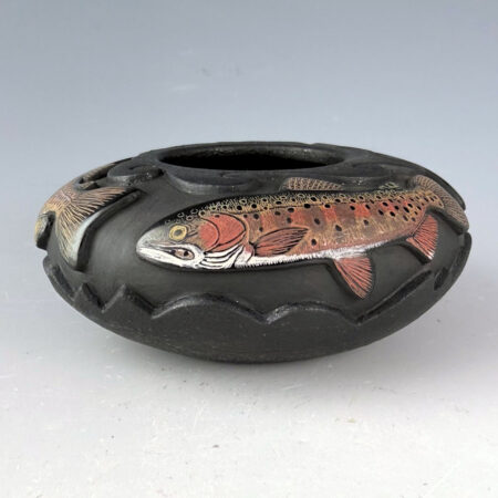 Tafoya, Jennifer and Chris Youngblood - "Trout" Small Bowl with 3 Trout
