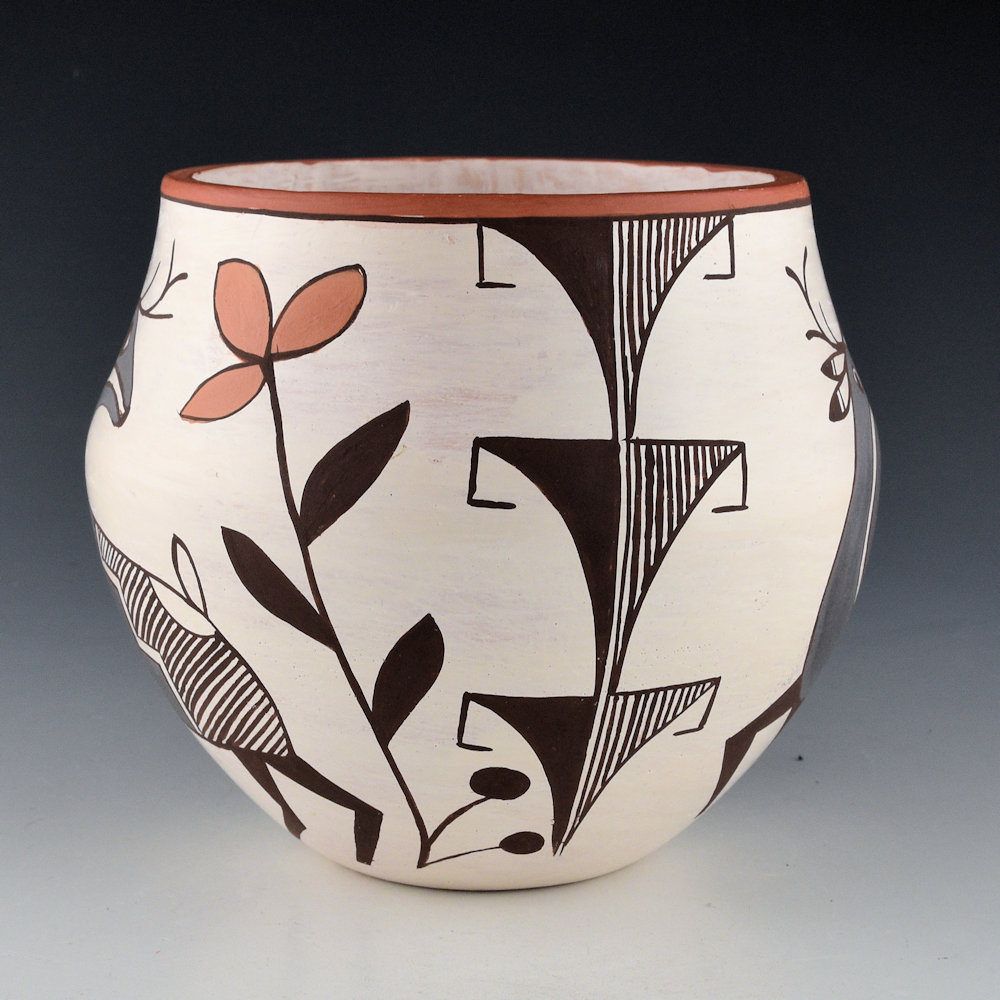 Lewis-Garcia, Diane - 5" Tall Jar with Two Heartline Deer - Image 2