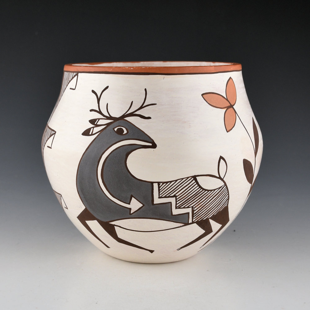 Lewis-Garcia, Diane - 5" Tall Jar with Two Heartline Deer