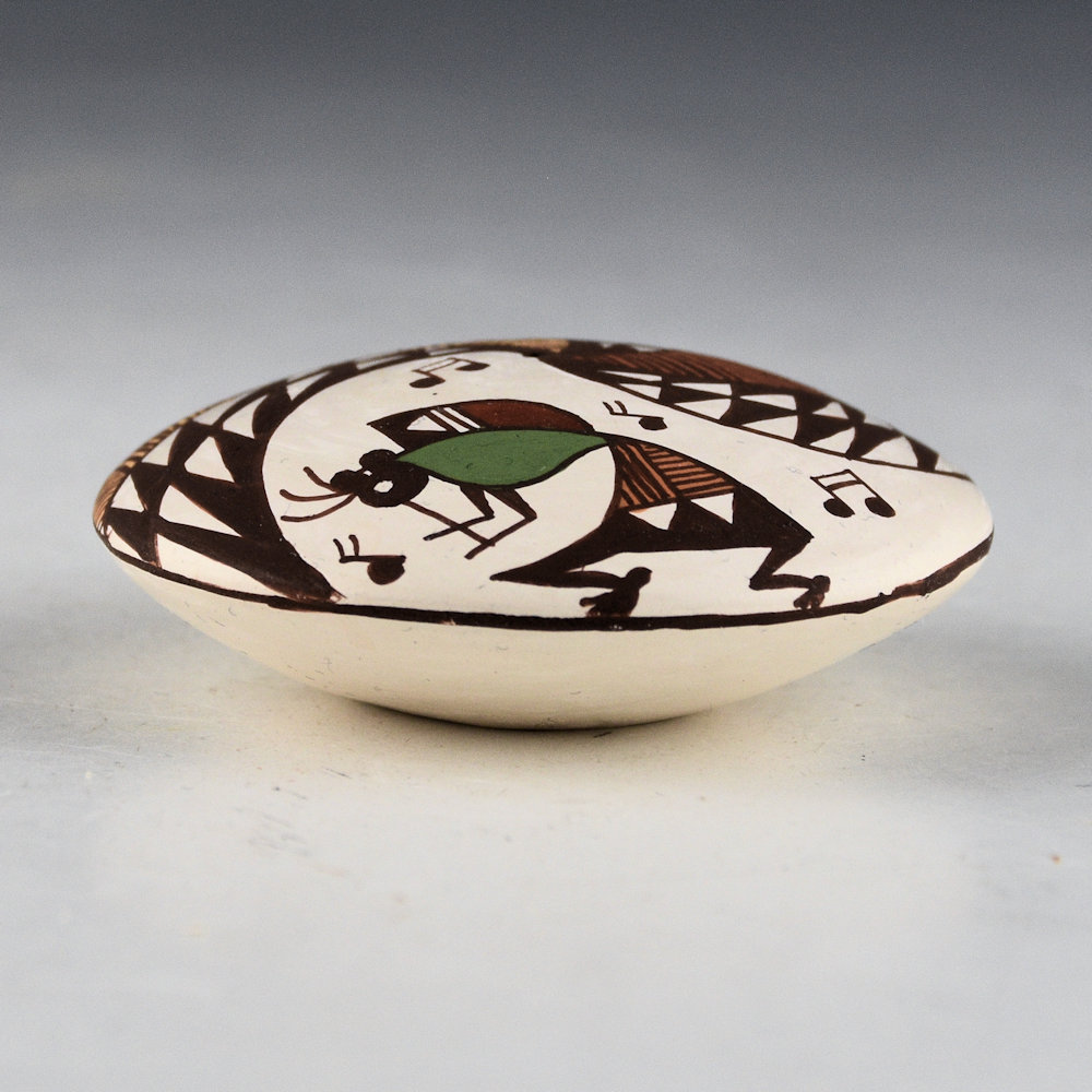 Lewis-Garcia, Diane - Polychrome Seedpot with Flute Player - Image 2