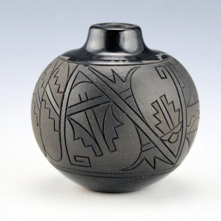 Alternative view of Curran, Dolores - "Poly-Tonal" Jar with Feathers and Rain Clouds