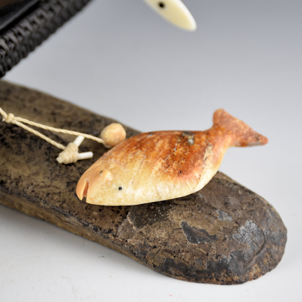 Johnston, Don - Baleen Basket Kayak with Summer Fisherman, Paddler, and Halibut - Image 4