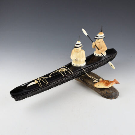 Johnston, Don - Baleen Basket Kayak with Summer Fisherman, Paddler, and Halibut