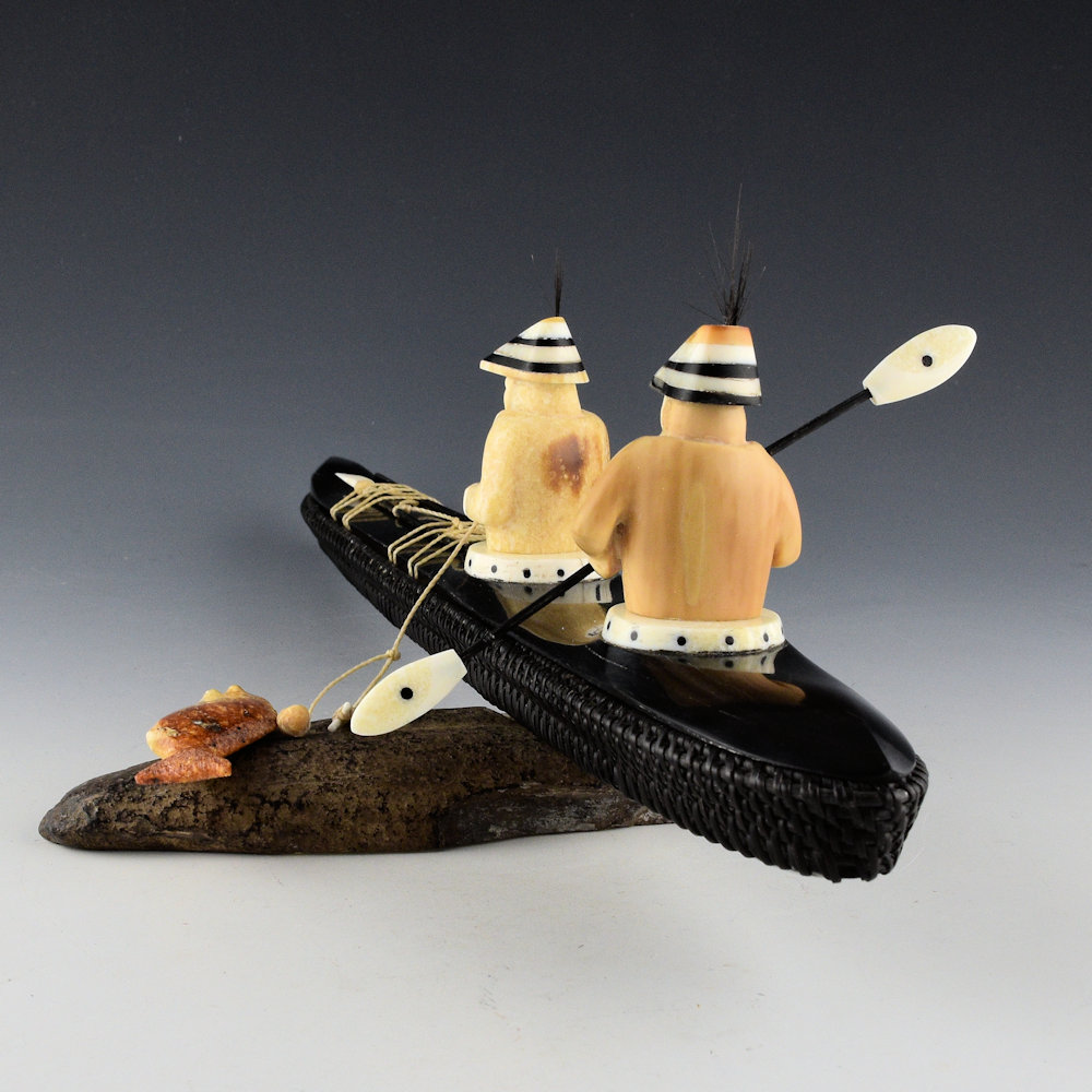 Johnston, Don - Baleen Basket Kayak with Summer Fisherman, Paddler, and Halibut - Image 6