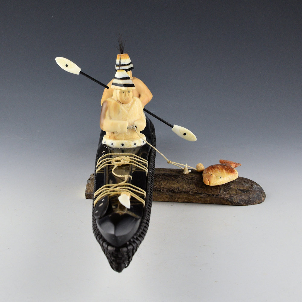 Johnston, Don - Baleen Basket Kayak with Summer Fisherman, Paddler, and Halibut - Image 7