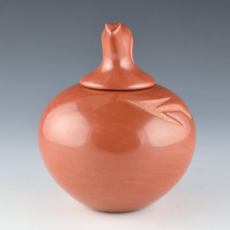 Alternative view of Tse-Pe, Dora - Red Bowl with Carved Lightning and Bear Lid (1991)