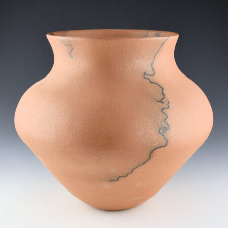 Alternative view of Romero, Edna - 10" Wide Micaceous Water Jar with Fire Clouds
