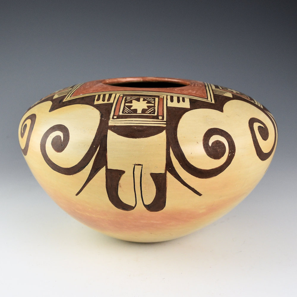 Nampeyo, Elva Tewaguna - 8.5" Wide Bowl with Eagle Tail Design (1960s) - Image 2
