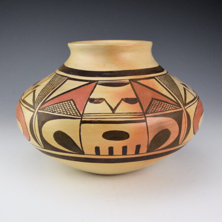 Alternative view of Nampeyo, Fannie - 8" Wide Jar with Katsina and Bird Designs (1970s)