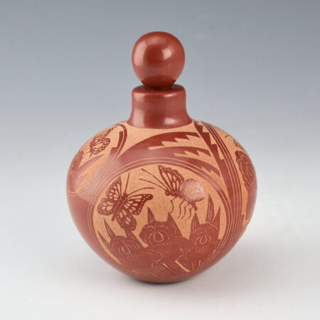 Alternative view of Medicine Flower, Grace - Round Jar with Butterflies, Irises, and Lid (1991)