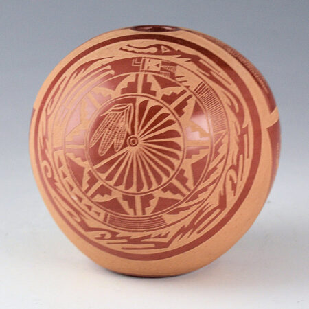 Medicine Flower, Grace - Large Seedpot with Avanyu and Corn (1973)