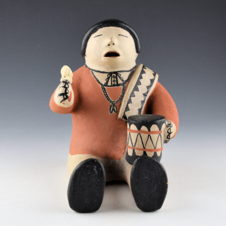 Alternative view of Cordero, Helen & Kevin Peshlakai - "Drummer" Clay Figure (1980s)