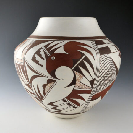 Navasie, Joy "Frogwoman" - 8" Tall Jar with Hummingbird and Hopi Bird (1980s)