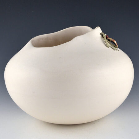 Alternative view of Stevens, Jacquie - Micaceous White "Bag" Jar (1990s)