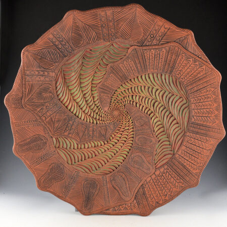 Zane Smith, Jamie - "Swirling Leaves" 18" Diameter Plate (2009)