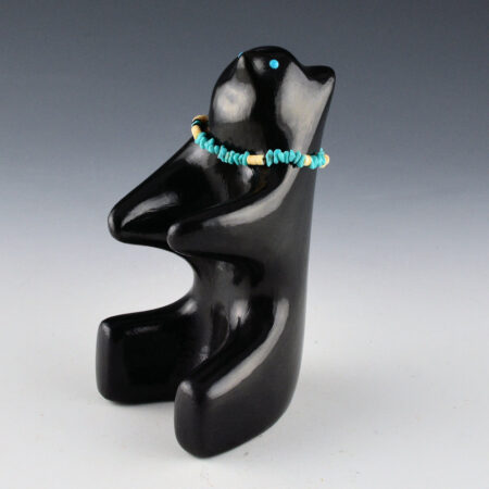 Naranjo, Jarren - Large Clay Sitting Bear with Turquoise Necklace