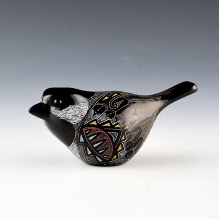 Tafoya, Jennifer - "Black Capped Chickadee" Clay Bird Figure