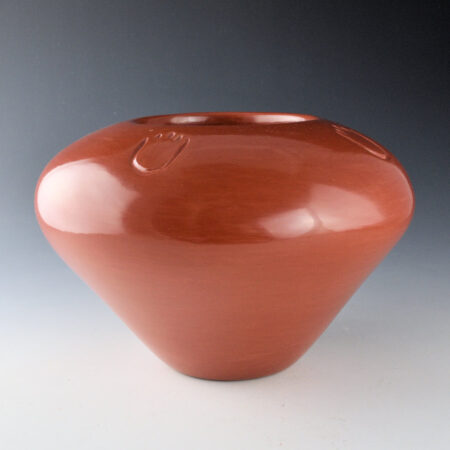 Ebelacker, Jerome - 9" Wide Red Jar with Bear Paws (2010)