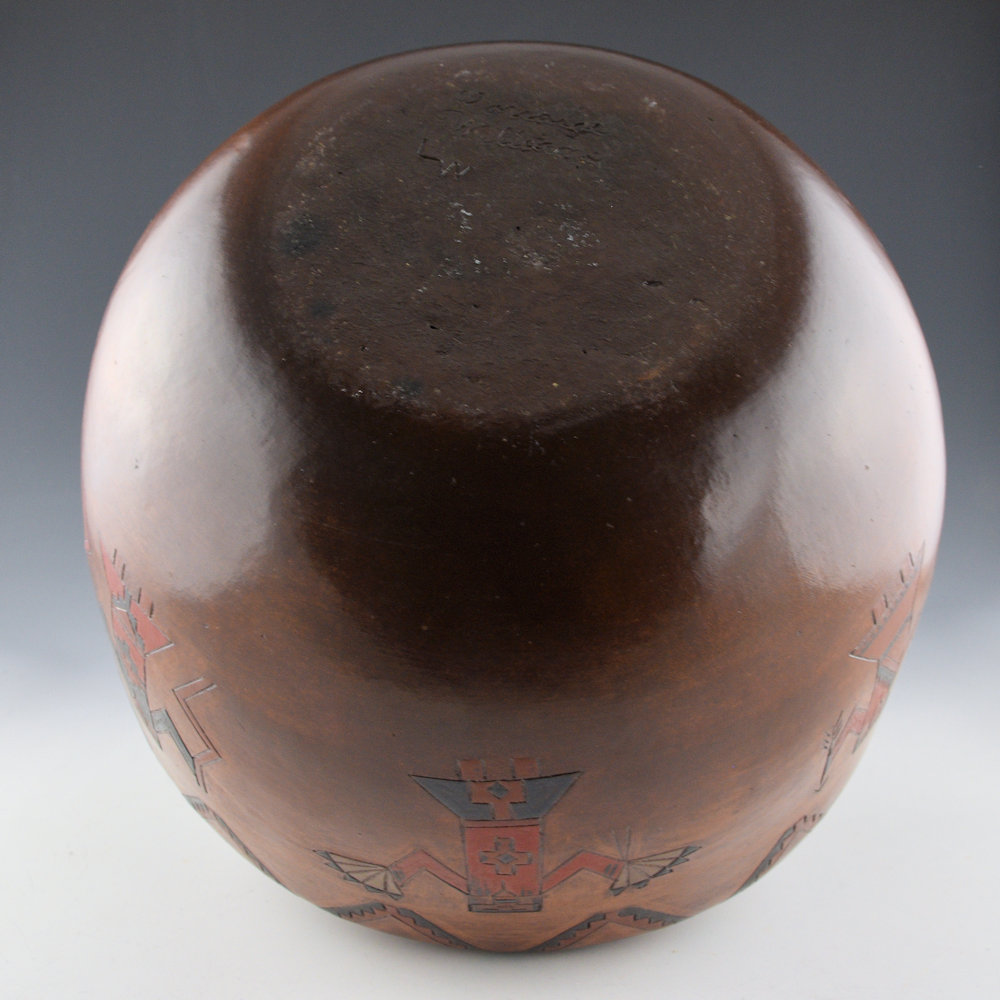 Williams, Lorraine - 10" Wide Storage Jar with 7 Yei Figures, Clouds and Corrugated Star Design - Image 6