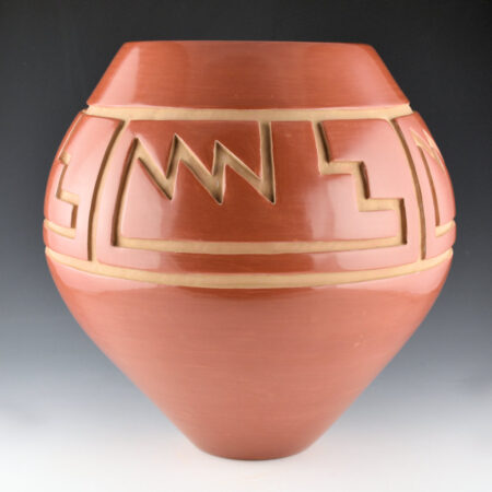 Tafoya, LuAnn - 12.5" Tall Jar with Mountain and Mesa Designs (1990)