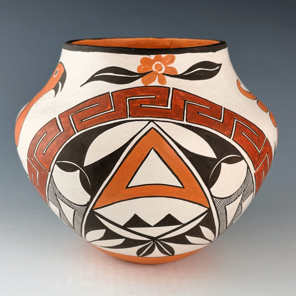 Juanico, Marie Sanchez -Water Jar with Rainbow and Parrots (1990s) - Image 2