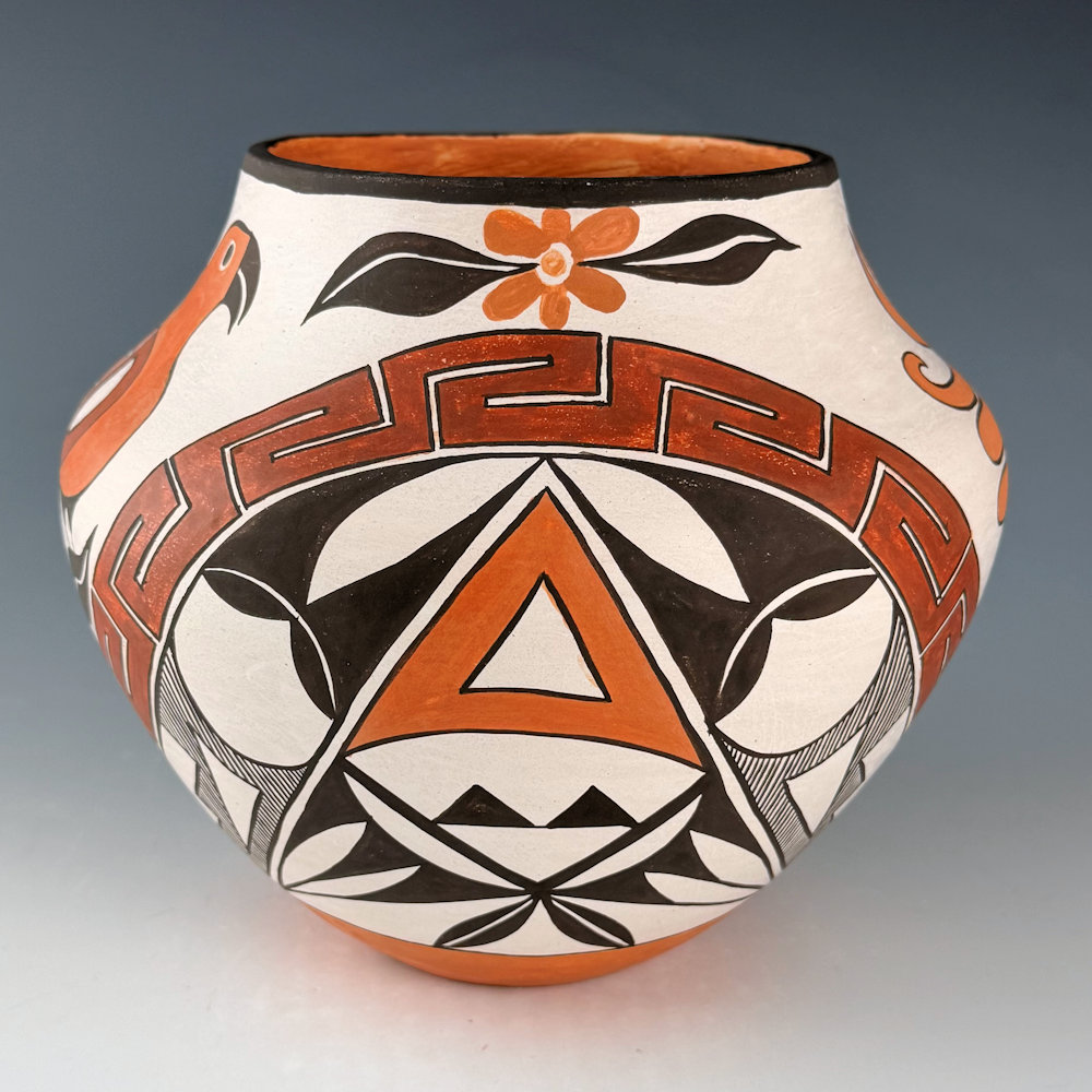 Juanico, Marie Sanchez -Water Jar with Rainbow and Parrots (1990s) - Image 4