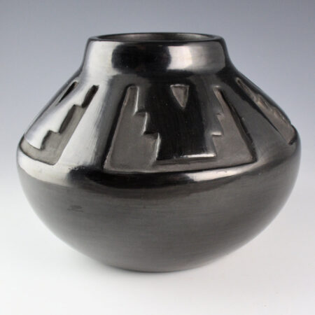 Archuleta,  Mary Ester - Large Jar with Carved Cloud Designs (1970s)