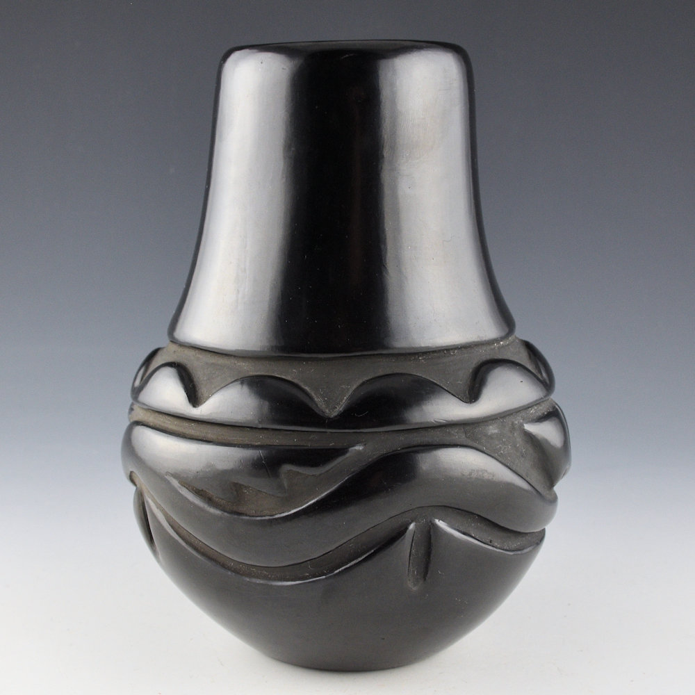 Singer, Mary - Tall Water Jar with Avanyu and Clouds (1970s) - Image 2