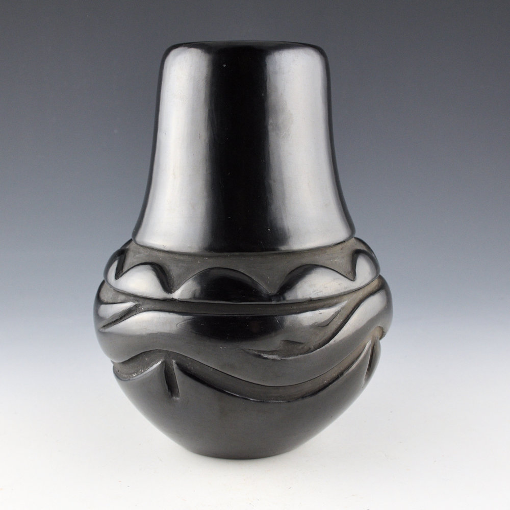 Singer, Mary - Tall Water Jar with Avanyu and Clouds (1970s) - Image 3