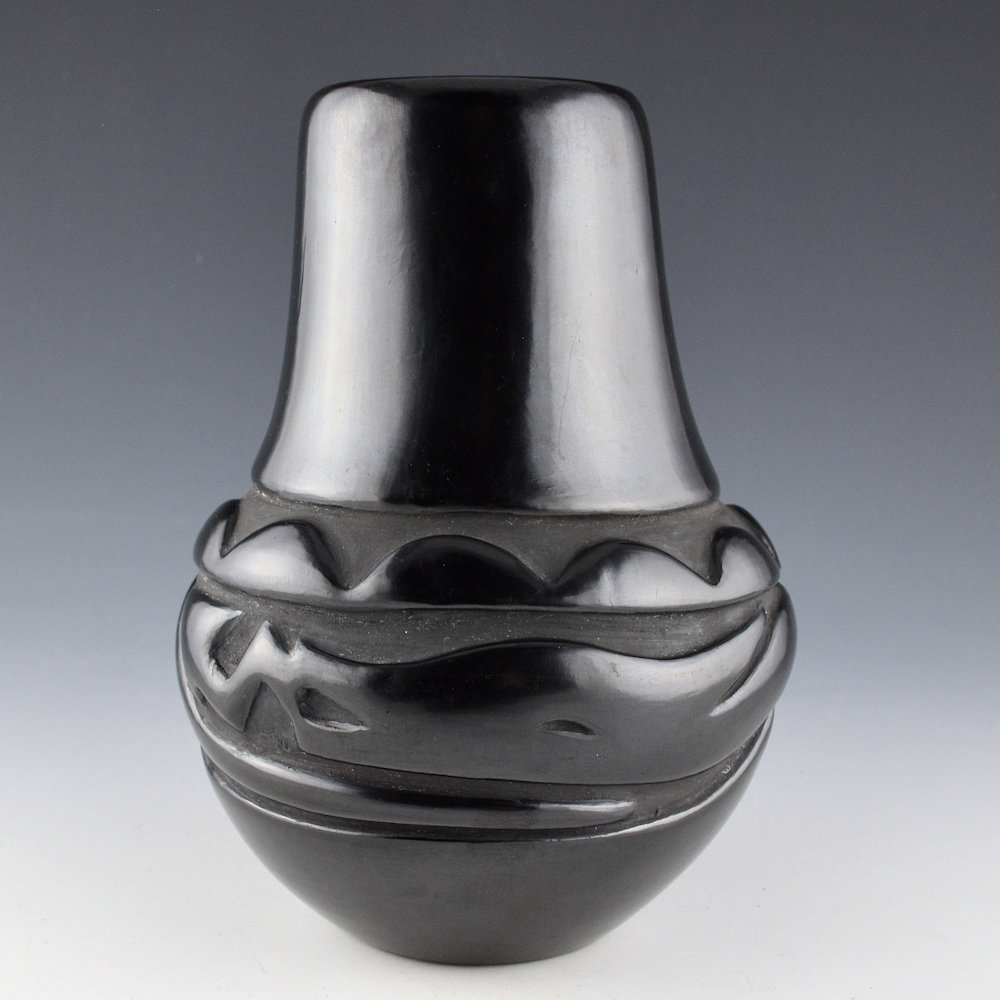 Singer, Mary - Tall Water Jar with Avanyu and Clouds (1970s)