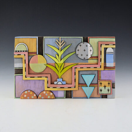 Honyouti, Mavasta - "Corn and Rainbows" Relief-Carved Cottonwood Plaque