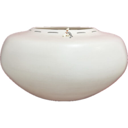 Stevens, Jacquie - 19" Wide Micaceous White "Bag" Jar (1990s)