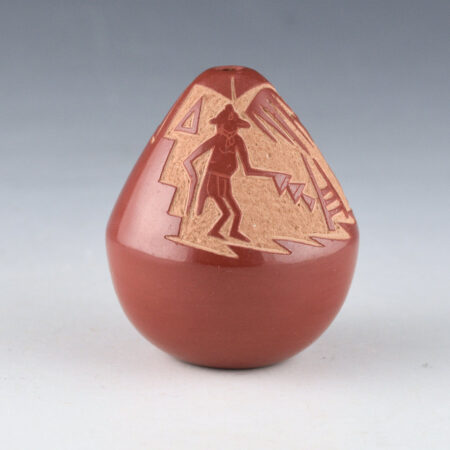 Tafoya, Ray  - Red Seedpot with Mudheads and Kiva Ladder (1980)