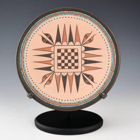 Alternative view of Sanchez, Russell  - Polychrome Plate with Corn, Seed Designs, and 145 Stones