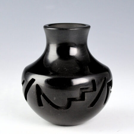 Alternative view of Tafoya, Shirley - Small Carved Water Jar with Lightning and Rain Designs