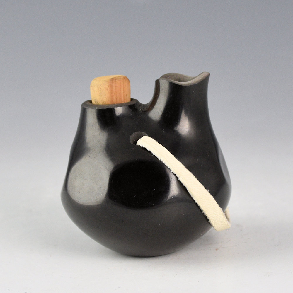 Tafoya, Shirley - Small Double Spout Canteen with Gourd Indentions