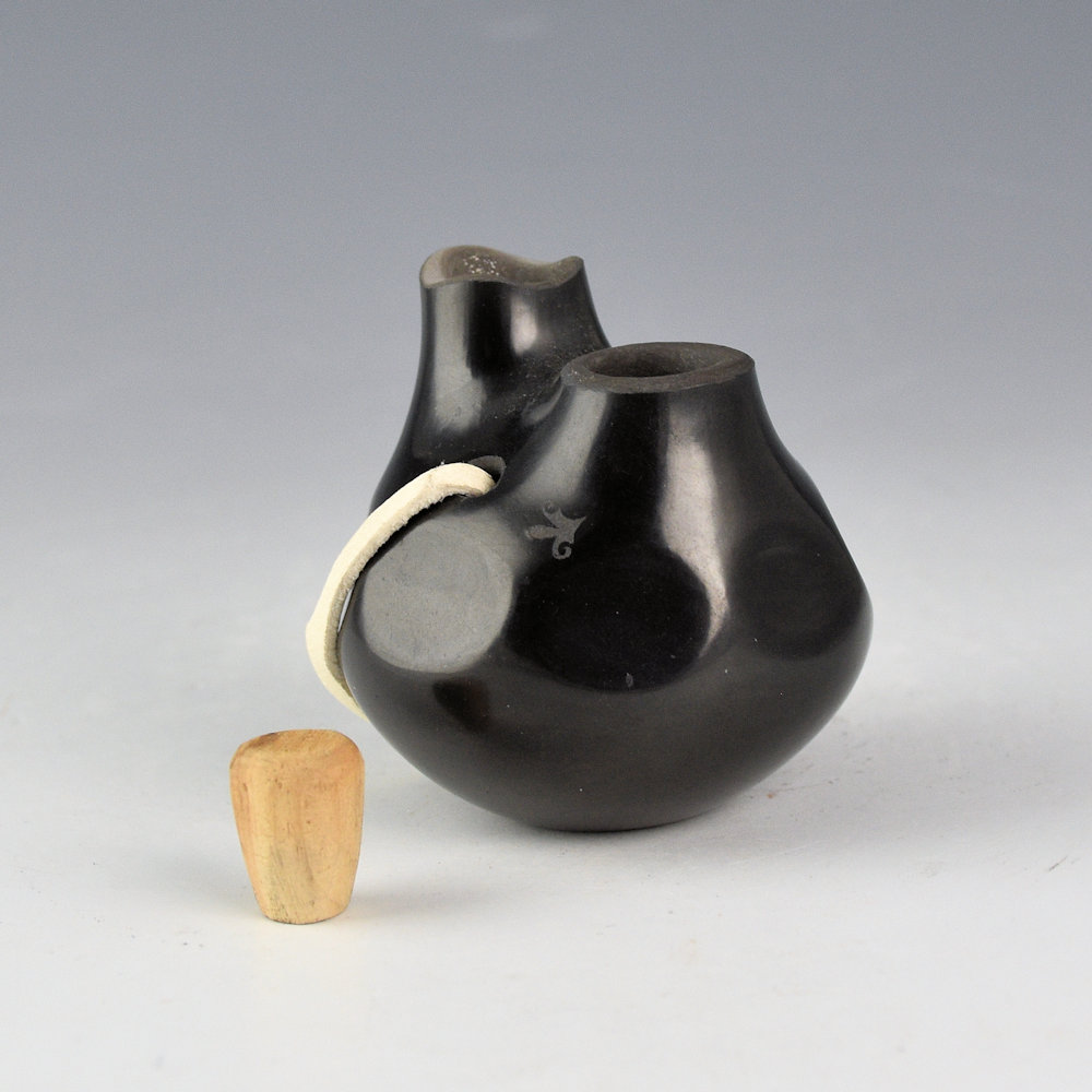 Tafoya, Shirley - Small Double Spout Canteen with Gourd Indentions - Image 4