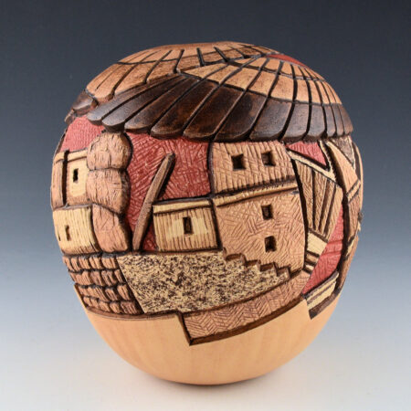 Alternative view of Polacca, Thomas - Seed Jar with Eagle Katsina at Walpi Village (1980s)