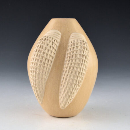 Qoyawayma, Al -  Small Jar with Double Corn Design (1982)