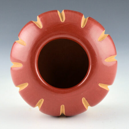 Alternative view of Suazo, Anita - Red Bowl with 12 Carved Feathers (1970s)