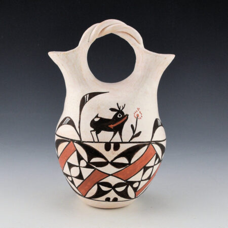 Chino Charlie, Carrie - Wedding Vase with Heartline Deer and Rianbows (1970's)