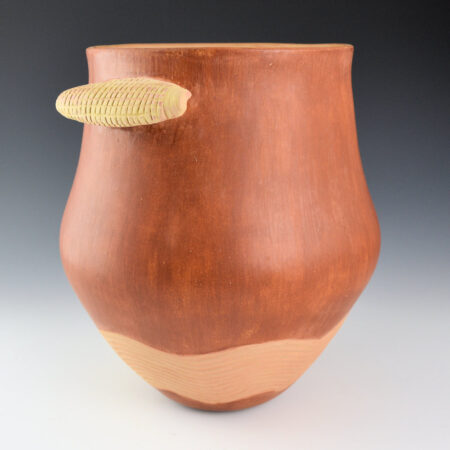 Tso, Jr., Damon - 8.5" Tall Jar with Corn Handles and Wave Designs